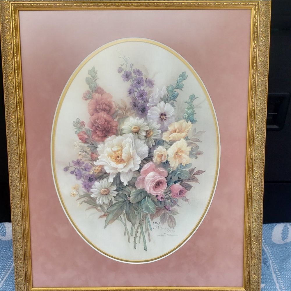 Signed Lena Liu "Summer Bouquet" Framed Print